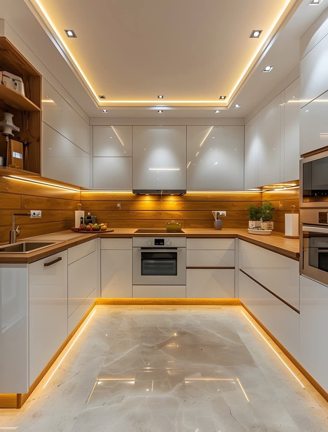 مطبخ مفتوح يدمج غرفة المعيشة