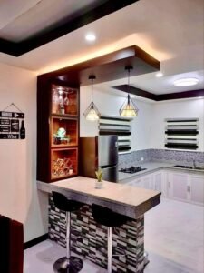 مطبخ مودرن بتفاصيل خشبية أنيقة